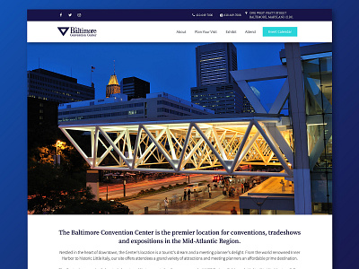 Baltimore Convention Center Website Redesign architecture architecture website baltimore baltimore web design convention convention center expo real estate website