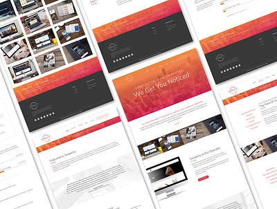 Simplicity Design and Marketing Website branding clean colorful company design gradient graphic design marketing modern orange pink simple sleek uiux website website design