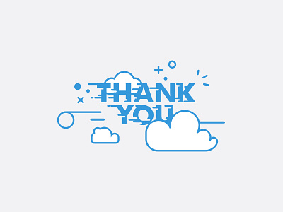 Thank You blue clouds design illustration lines order shapes shiny thank you thanks ui wind