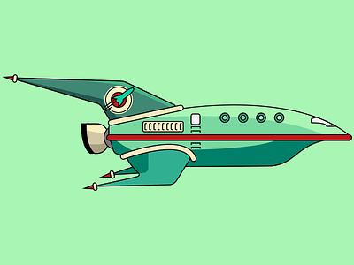 Futurama, Planet Express Ship bright cartoon futurama illustration inspiration rocket ship ui vector