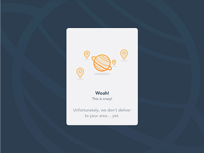 Out of delivery area! app design icons orbit out of this world planets ui ux