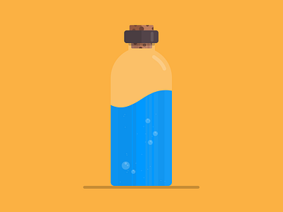 Water In A Bottle bottle cork design illustration rebound ui ux water
