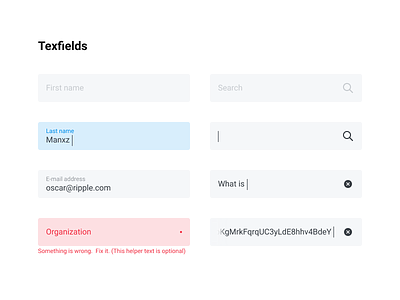 Styleguide - Textfields clear error form search styleguide textfields ui