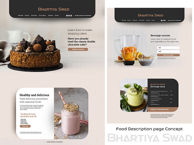 Bhartiya Swad Food Description Page Concept app branding concept delivery description design food graphic design illustration indian landingpage logo taste ui ux vector