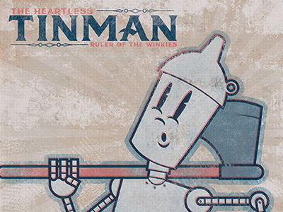 Tinman Dribbble bold cartoon character cute oz retro tinman vector