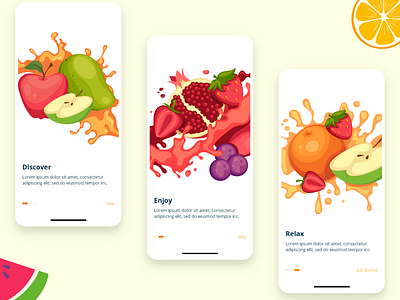 Walkthrough Screen Design for Fruit Buying App