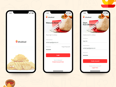Sign In and Sign Up Screen Design for Bhukkad