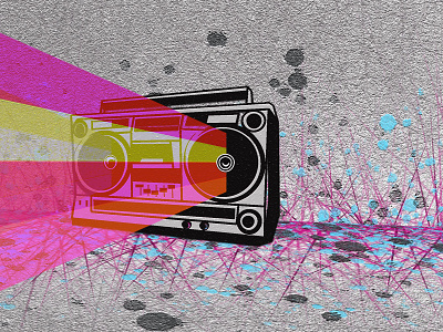 Boombox design illustration package design