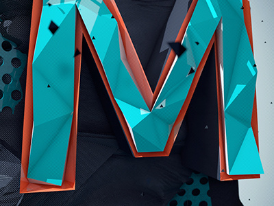 Polygon M 3d cinema4d font letter lowpoly poly polygon type