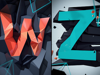 Polygon alphabet 3d alphabet art cinema4d poly polygon render visual