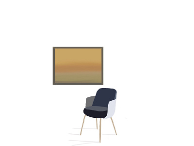 Minimal series 1 art branding chair concept design furniture illustration living space new room showcase