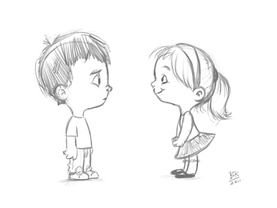 Boy Meets Girl boy girl illustration kids sketch