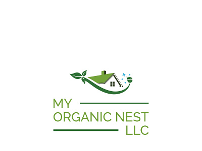 Organic cleaning company branding design icon logo