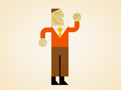 This guy is ready to party guy illustration orange