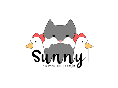 Sunny: huevos de granja. illustration logo