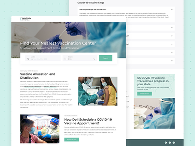 Vaccine Allocation & Distribution - Landing Page covid19 experience design healthcare landing page medicine search engine ui ux