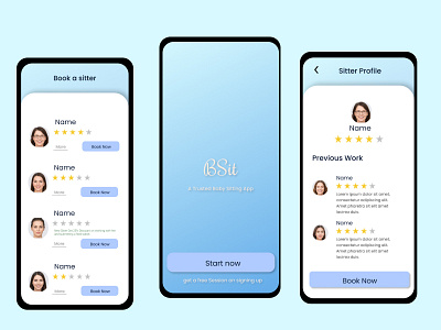 BSit A babysitting app blog design branding design figma freelance freelance design illustration mockup prototype ui ui design user experince user interface ux uxui