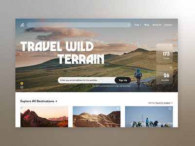 Daily UI 001 - Biking Trip Sign Up adobe illustrator concept design dailyui 0001 design desktop landing page landing page concept landing page ui logo signup typography ui ux ux ui ux design web web design