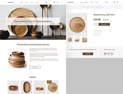 Online store of handmade wooden tableware e commerce handmade online store web design wood wooden dishes