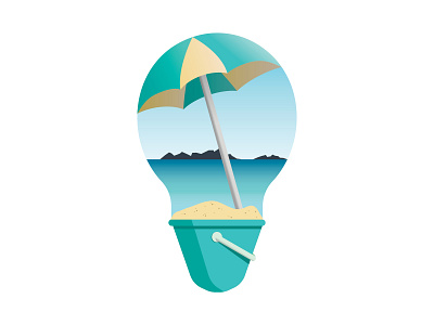 Light Bulb Creativity: Beach beach design fun illustrator cc light bulb umbrella