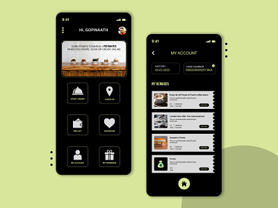 Mobile App - Loyalty Program apple application dark app dark theme dashboard ui gopinaath velmail loyalty app loyalty program mobile app mobile app design mobile ui modern my account rewards program uxui