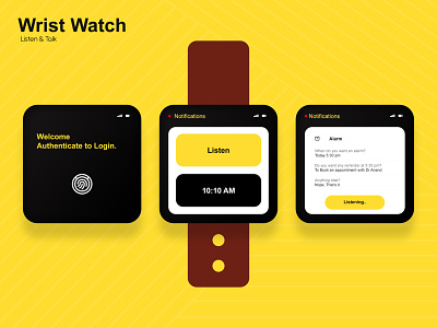 Wrist Watch Concept apple apple watch apple watch design concept design interaction design interfacedesign uxdesign uxui voice assistant wristwatch