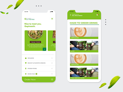 The Food App dashboard ui food food app food menu food online ordering green theme interaction design mobile app online ordering ui ux