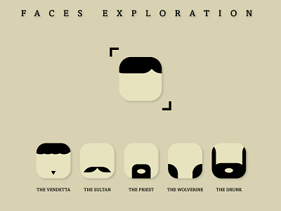 Faces Exploration - Male bearded man character design face face flat face icon face illustration face logo faces flat icons icon illustration art male character man icon men icon