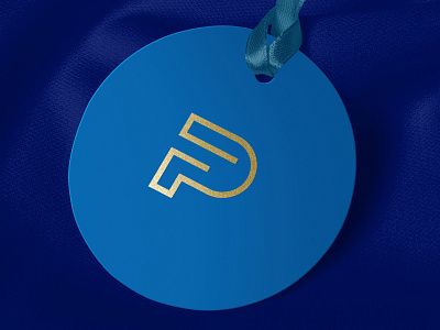 F P Logo blue branding clothing design fasion gold iconic logo identity lineart logo minimal tag womens