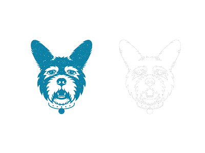 dog logo project blue branding design digital dog illustration lineart logo marketing minimal vector