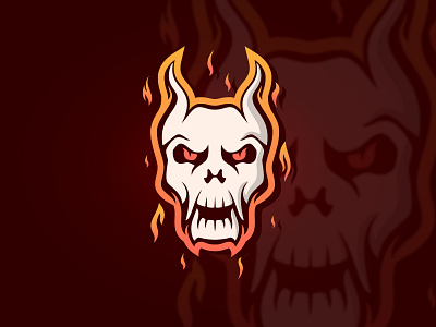 Fire Skull Vector Logo art branding design digital face fire illustration logo marketing minimal sketch skull vector