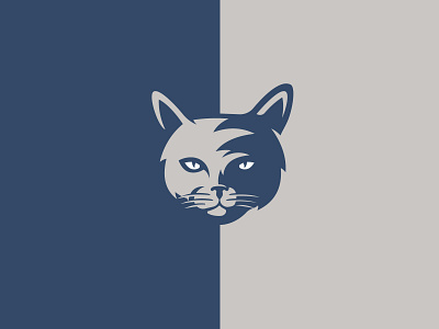 Cat Face Logo animal blue branding cat design digital face illustration logo marketing mascot minimal negative space vector