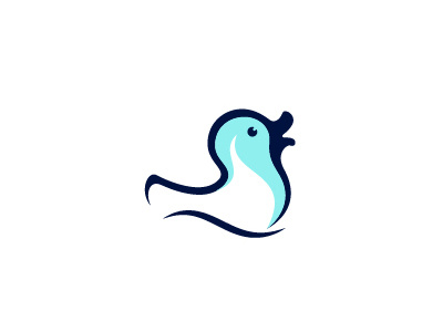 Happy Duck Logo blue communications duck happy help live