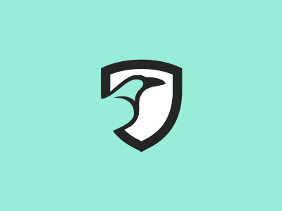 Raven + Shield Logo bird blue crow raven security shield
