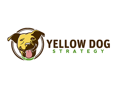 Yellow Dog Logo digital dog happy marketing smile yellow