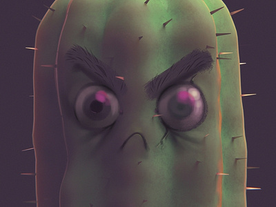 Grumpy Cactus 3d 3d illustration blender cute cycles filmic grumpy illustration krita sculpt