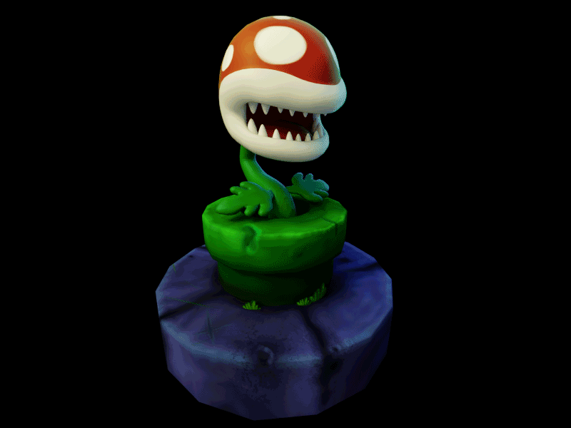 Piranha Plant 3d blender cycles fanart mario