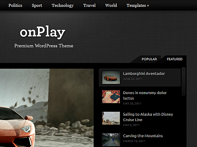 onPlay WordPress Theme black logo slider themes video wordpress