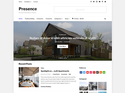 Presence - Blog Demo blog hotel magazine presence real estate theme wordpress wpzoom