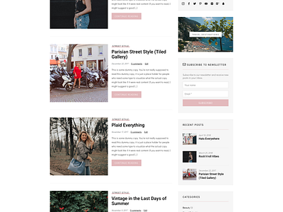 Velure WordPress Theme for Fashion Bloggers by Pavel Ciorici on Dribbble