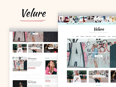 Velure WordPress Theme for Fashion Bloggers blog bloggers design fashion food pink recipe theme wordpress