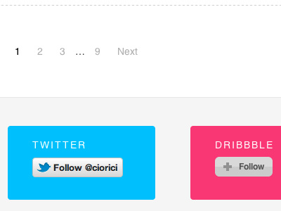 Social button dribbble follow footer icons me navigation social twitter