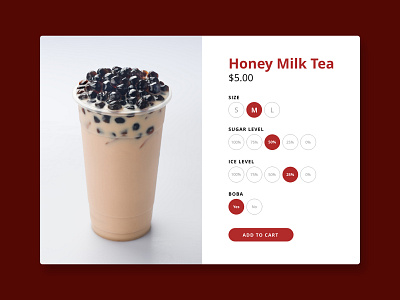 Daily UI 033 - Customize Product boba concept customize product daily ui daily ui 033 design ui