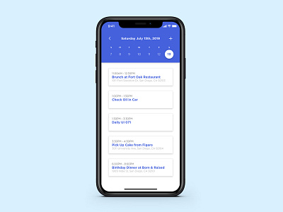 Daily UI 071 - Schedule daily ui daily ui 071 design mobile schedule ui