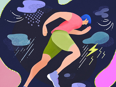 A running guy illustration runner skillshare