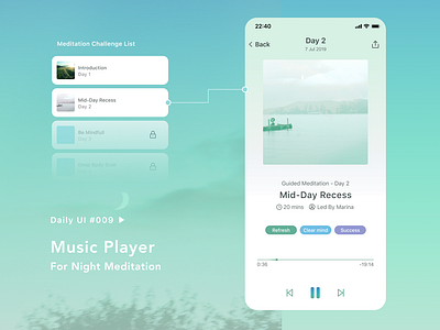 Daily UI #009 - Music Player for Night Meditation