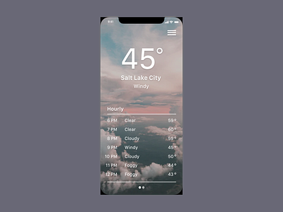 Weather Screen adobe xd daily ui iphonex preview weather