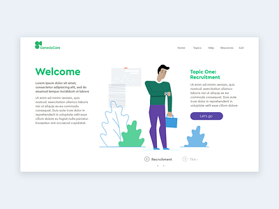 Welcome page digital design illustration ui web