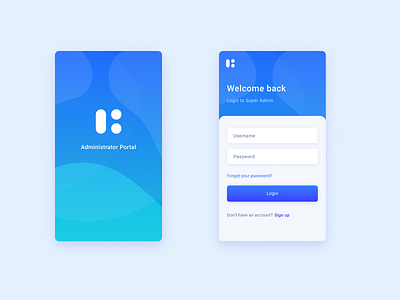 Admin Portal Login app digital design ui