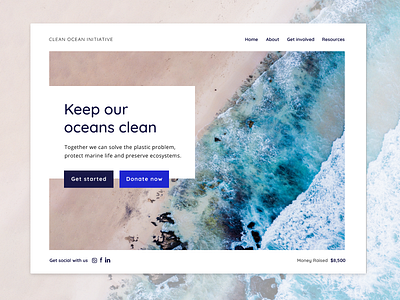 Clean Ocean Initiative digital design graphicdesgn landingpage ocean ui web webdesign